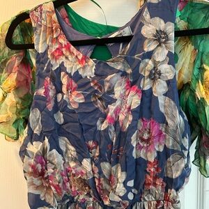 LARAG Blue Floral Maxi Sleeveless Dress, Sizes Small & Large